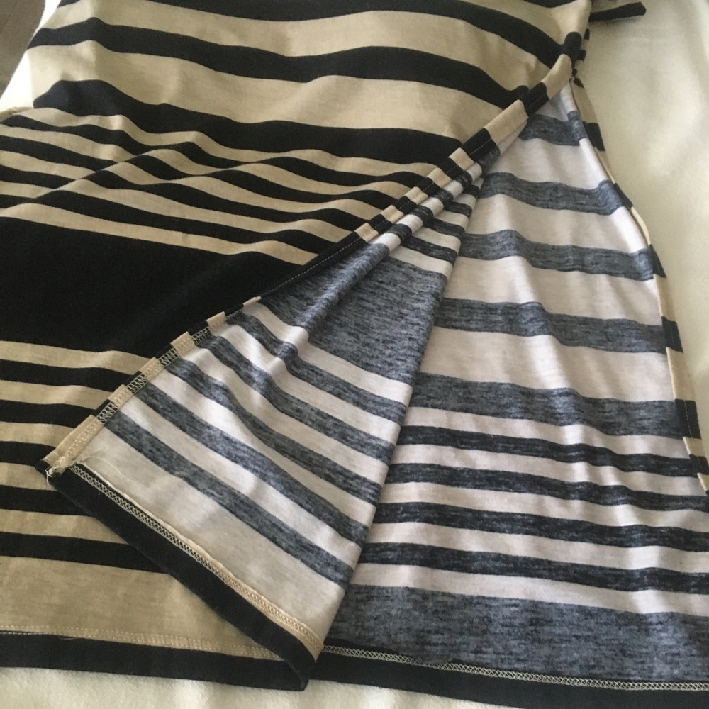 Razzle Dazzle Blue Striped Cut Out Slit Maxi Dress S - Picture 8 of 16
